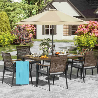 6 - seater Wicker dining set with large dining table - Natural Expressions