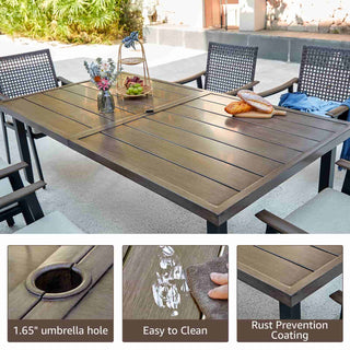 6-seater Wicker dining set with large dining table