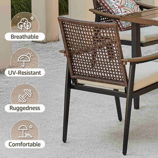 6-seater Wicker dining set with large dining table