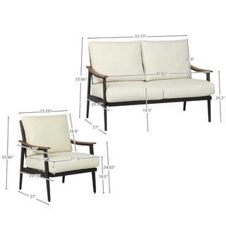 3-Seater Wicker Back Conversation Set