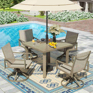 Sling Mesh Dining set with Swivel Chairs