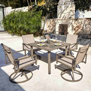 Sling Mesh Dining set with Swivel Chairs