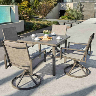 Sling Mesh Dining set with Swivel Chairs