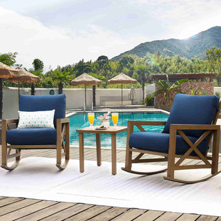 Patio Rocking Chair Set With Coffee Tables