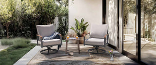 Swivel Glider Rocking Chairs with metal table