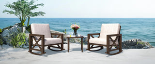 Patio Rocking Chair Set With Coffee Tables